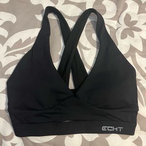 ECHT black racer back sports bra. Size SMALL